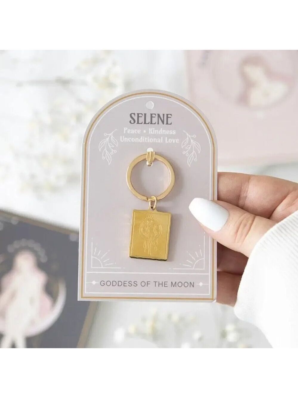 ($8) Selene Goddess Energy Keyring